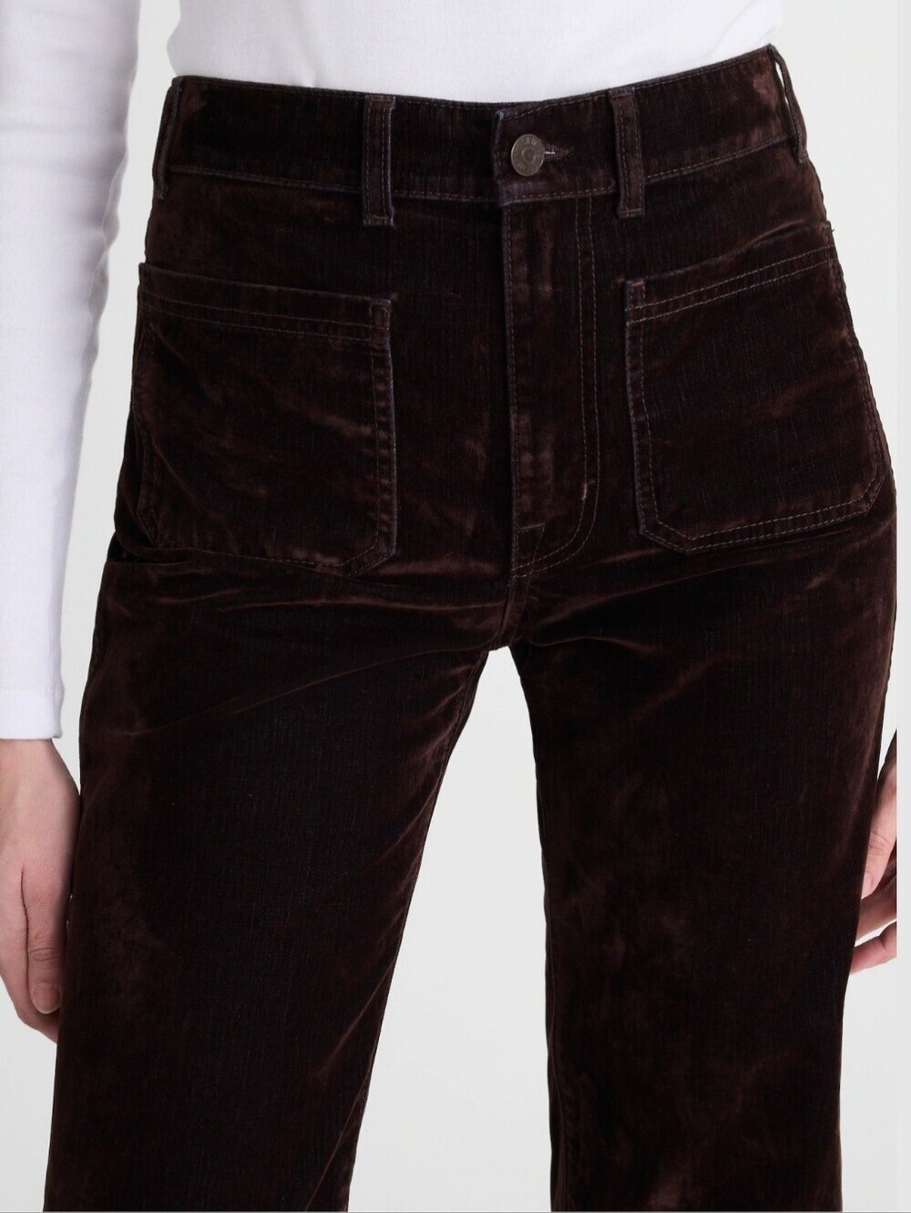 NWT Madewell Size 31 Brown Velvet Cleo Straight-Leg Jeans - Picture 2 of 8